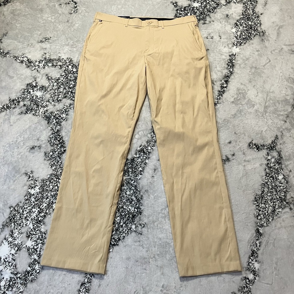 Tommy Hilfiger Pants Mens‎ Size 36 X 34 Tan Flex Custom Fit Chino Flat Front